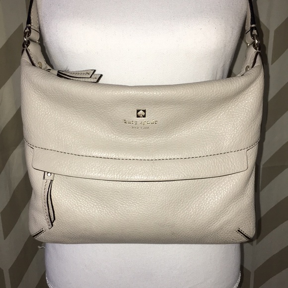 Cream Kate Spade ♠️ Pebbled Leather Crossbody - Picture 1 of 8